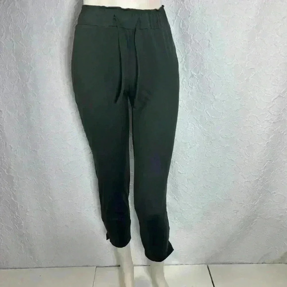 Joie Womens Casual Pants Olive Green Mid Rise Drawstring Pockets - Picture 3 of 6